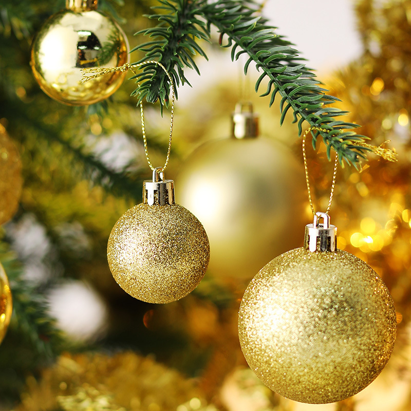 Bulk Christmas balls, Christmas tree decorations, matte balls, shiny balls, New Year pendants, New Year's Day plastic electroplated balls, pink balls