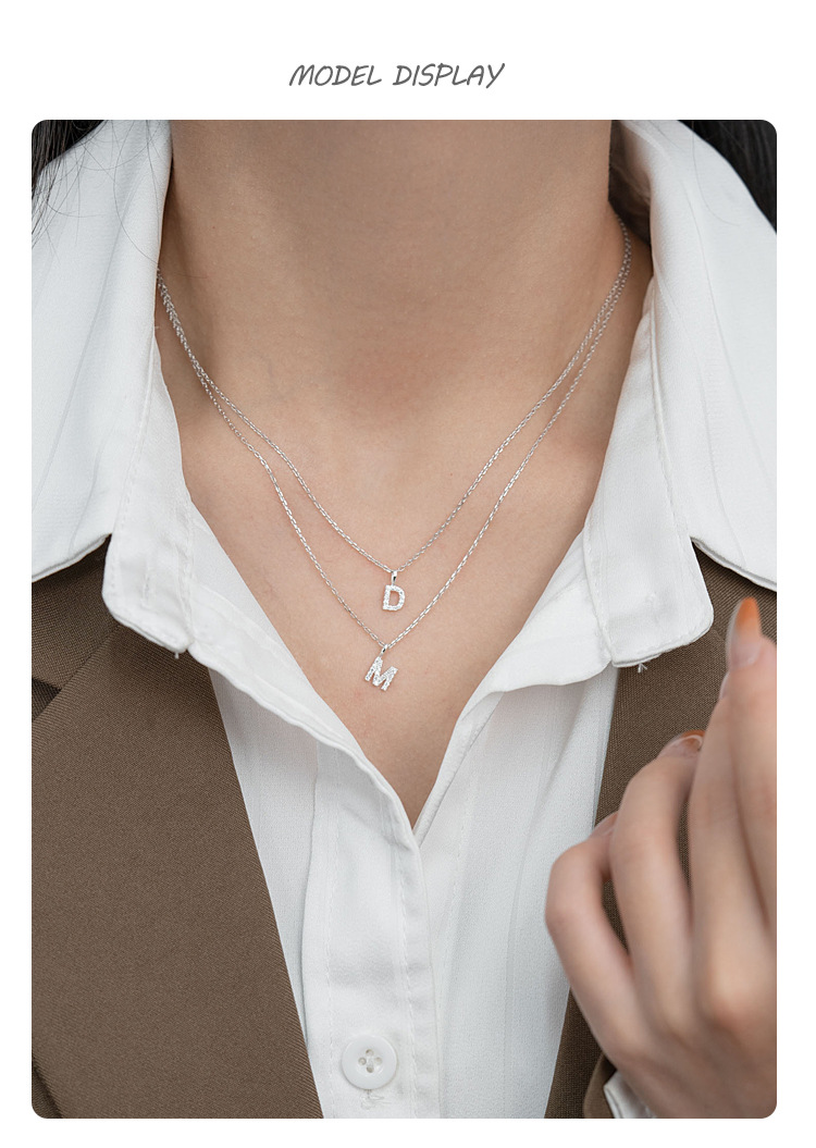20g Weight Pendant, Chain Jewelry Making Type 1 Piece 17.4mm 925 Sterling Silver Letter Pendant Chain
