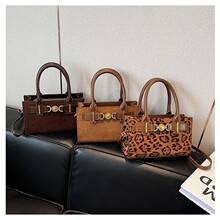 跨境时尚小众简约2025秋冬豹纹新款质感洋气潮个性唯美手提单肩包