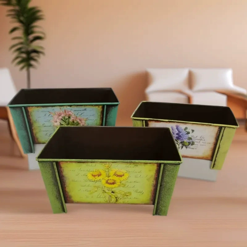 Настольное растение в европейском стиле в пасторальном стиле ретро, цветочный горшок, украшение дома, декоративные металлические ремесленные цветочные украшения