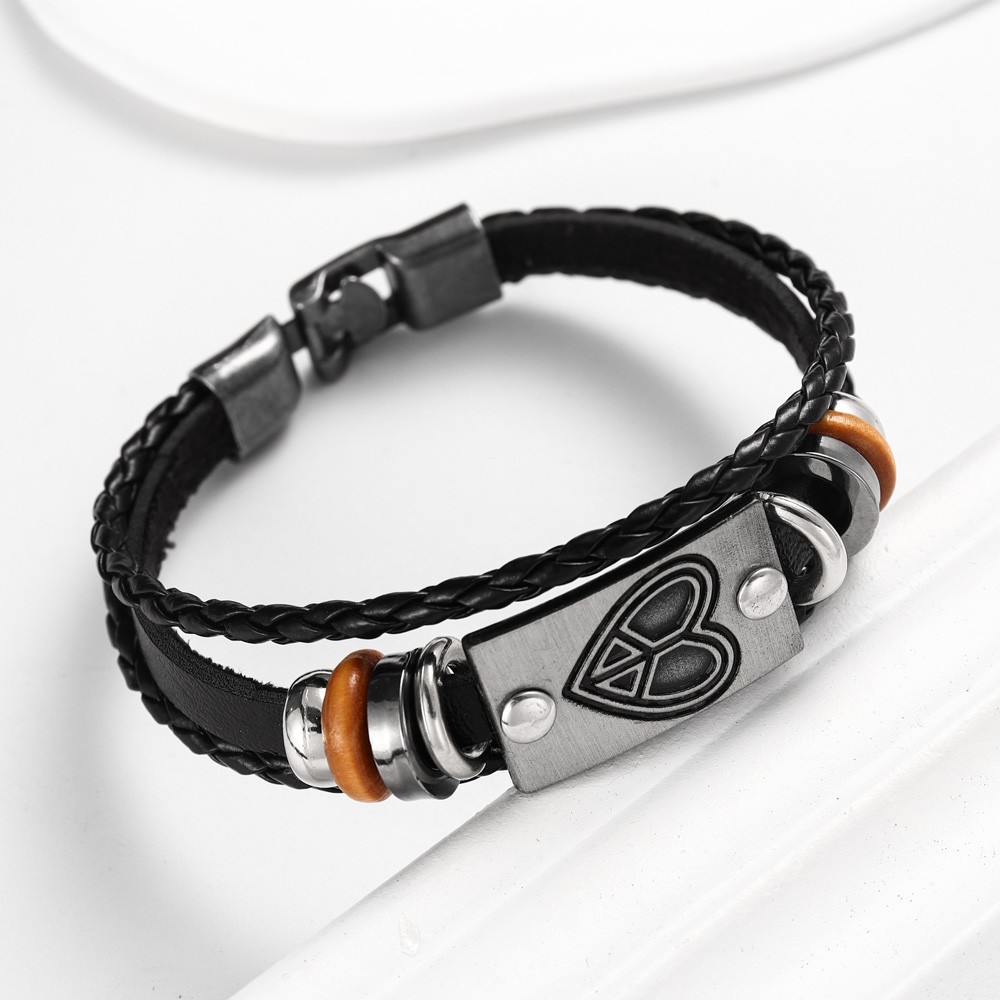 Geometric Retro Streetwear Pu Leather Bracelets Wholesale display picture 7