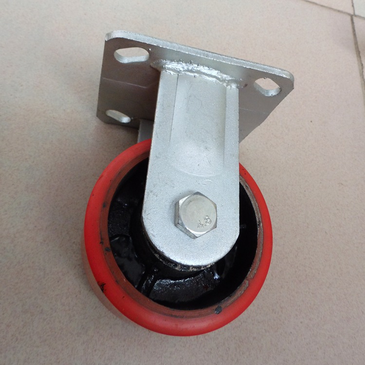 4寸铁芯PU定向轮 重型铁芯PU定向轮 575支架铁芯PU定向轮