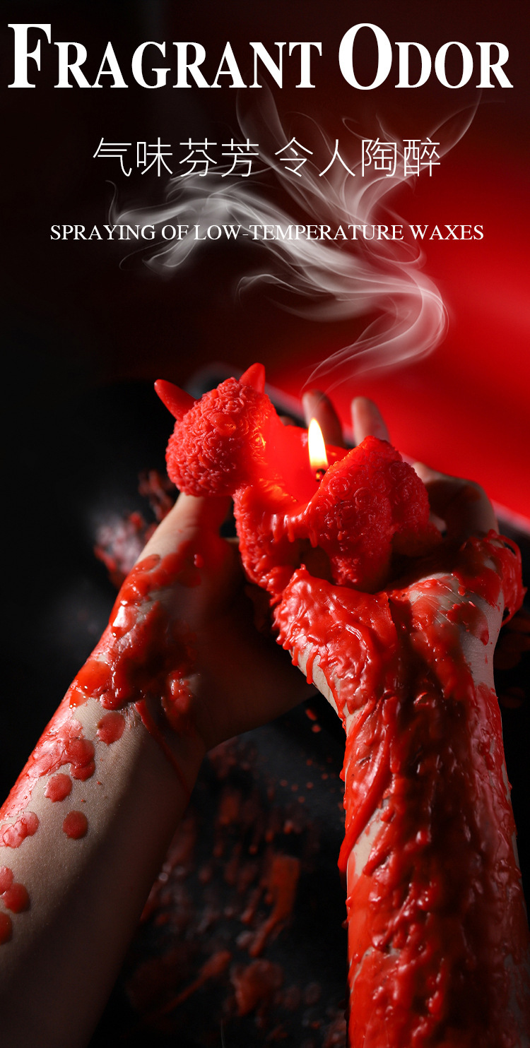 Low-Temperature Aromatherapy Massage Candle for Couples, Soy Wax, Red — detail image 13
