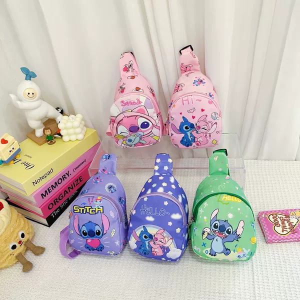 New Stitch Children's Bag Cartoon Boy Small Backpack Cute Girl Shoulder Crossbody Bag Children's Chest Bag Wholesale