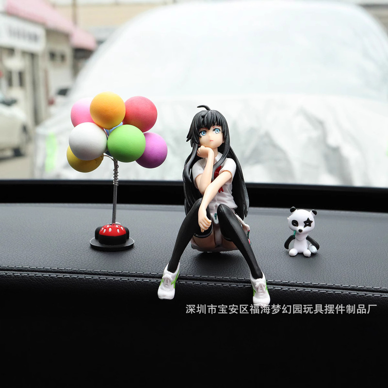 Car Ornaments Yukino Luffy Anime Figures Car Interior Ornaments Center Console Decorative Model Ornaments