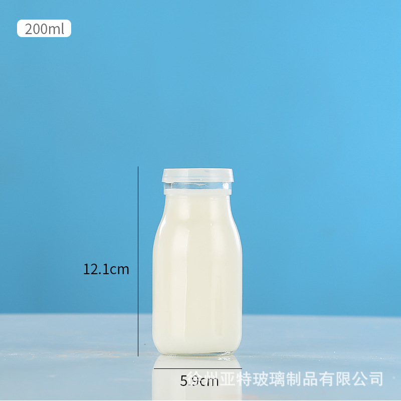 Botella de vidrio de leche multi-especificación de alta temperatura de lata tapa de botella de leche logotipo impreso patrón de flores asadas al por mayor