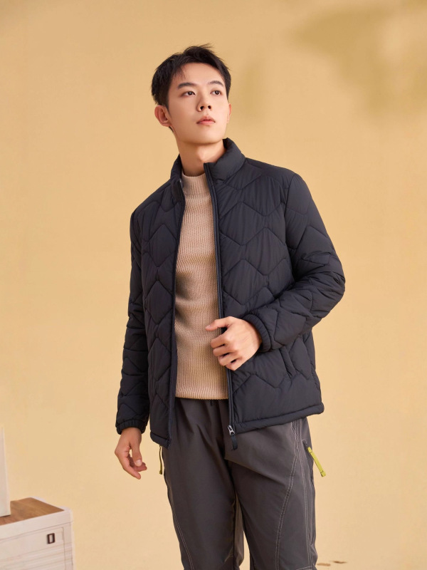 轻羊毛絮片绗缝男款秋冬棉服合体版型不束缚保暖中老年款2025新款|undefined