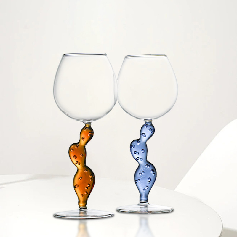 Cactus italiano copa de cóctel creativa copa de vidrio copa de vino tinto copa de vino de color casero