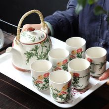 特价大号茶壶茶盘陶瓷青花瓷功夫提梁壶家用简约茶具套装厂家直销