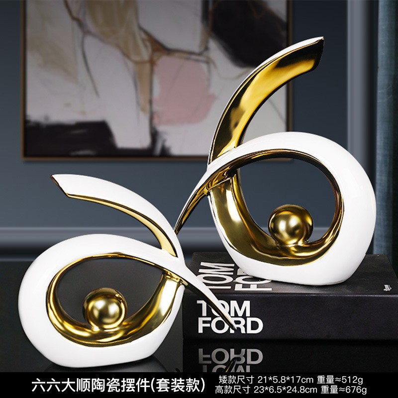 リビングルームの置物は軽くて豪華で高級な雰囲気のお酒棚の装飾品です。