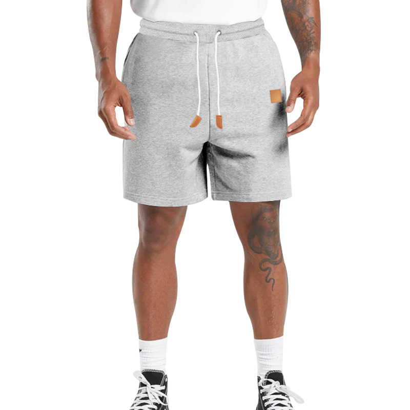 2024 printemps/été hommes couleur unie cordon droit quart pantalon européen décontracté shorts de sport pour hommes_voghion.com