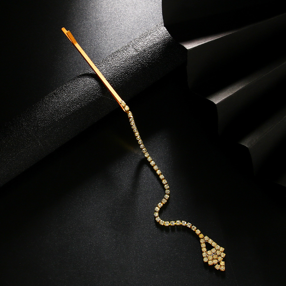 Pendentif en strass exotique ornement de front pendentif de sourcil coiffe de mariée simple clip transversal accessoires de cheveux chaîne de cheveux_voghion.com