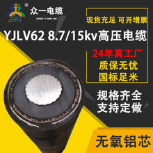 YJLV62铝8.7/15kv1芯*150/185/240/300/400/500平方 高压单芯电缆