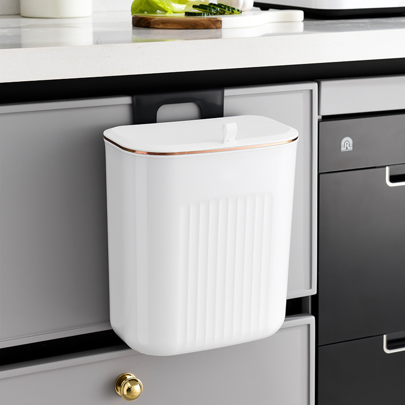 Kitchen Trash Hanging Large Capacity Living Room Bathroom Wall-Mounted Storage Bucket with Lid Kitchen Trash Hanging Large Capacity Living Room Bathroom Wall-Mounted Storage Bucket with Lid