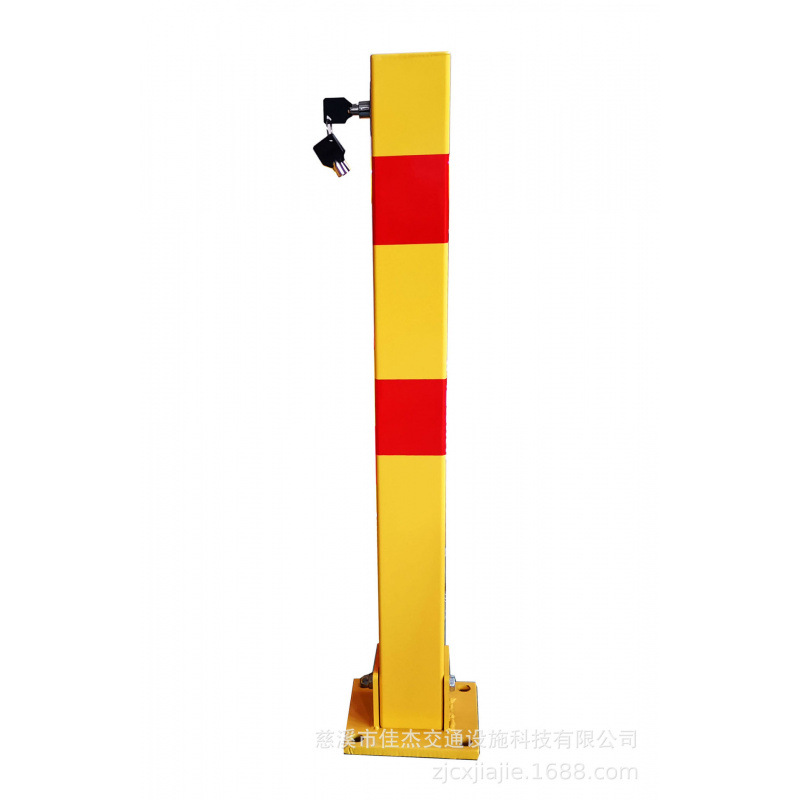 Jiajie Foreign Trade Parking Barrier with Lock Cylinder on Square Tube Column, Anti-Collision Column Lock, Parking Space Barrier, Garage Car