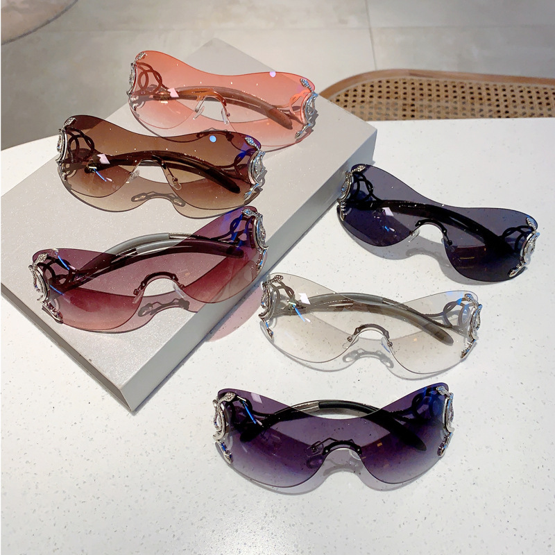 Personalized Fashionable Frameless Snake Shaped Y2k Sunglasses_voghion.com