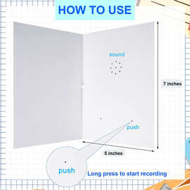 跨境热卖DIY录音贺卡涂鸦有声贺卡空白可绘画节日祝福语音留言贺