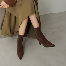 8cm���|ͨ�ڽq����^�߸���ѥŮ�ﶬ�¿�ָ�������������ѥ��a