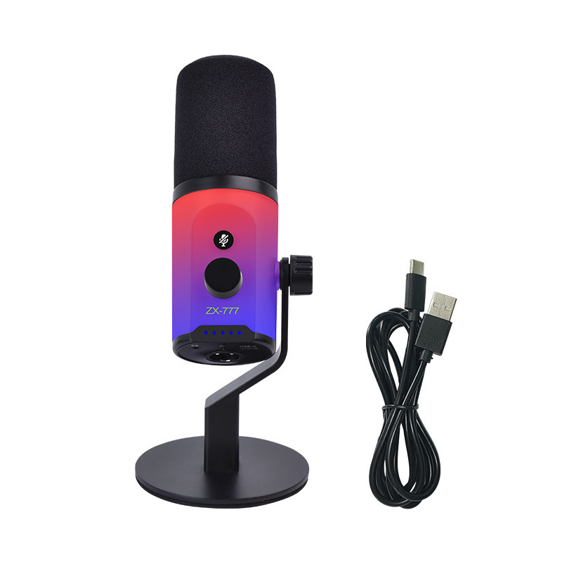 RGB デュアルモード XLR/USB デュアルモードダイナミックマイク録音ゲームマイクアンカーライブブロードキャストコンピュータデスクトップマイク|undefined