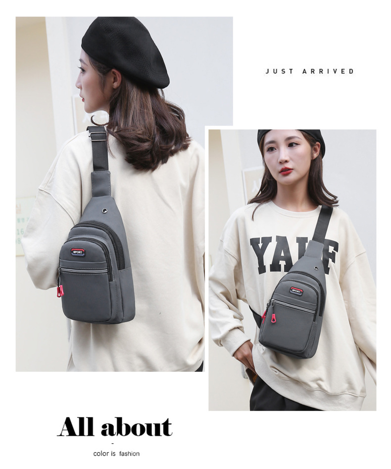 New high-quality waterproof nylon chest bag for men, simple and fashionable chest bag, large-capacity multi-layer crossbody bag, factory direct sales undefined