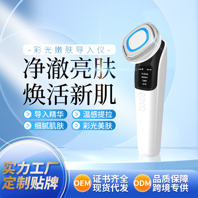 Dispositivo Facial EMS de Fotones — Rejuvenecimiento, Masaje y Terapia Fría para Salón o Casa