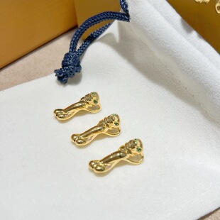 18K Gold Green-Eyed Leopard Pendant Au750 Gold Inlaid Zircon Necklace Clavicle Chain Necklace Niche Accessible Luxury Wholesale Model