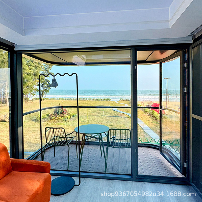 Habitación con cielo estrellado, casa cápsula espacial, alojamiento familiar, uso en áreas panorámicas para acampar, terraza modular, fabricante de estructuras móviles, habitación de camping con cielo estrellado