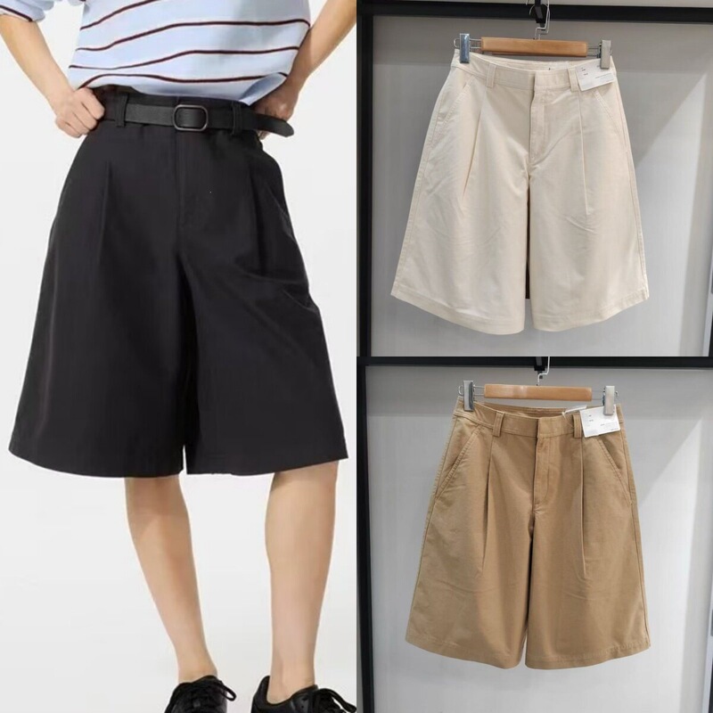 Cabinet 199! Women's Loose Pleated High-Waisted Straight-Leg Shorts Spring/Summer 26 New Style 485178 Cabinet 199! Women's Loose Pleated High-Waisted Straight-Leg Shorts Spring/Summer 26 New Style 485178