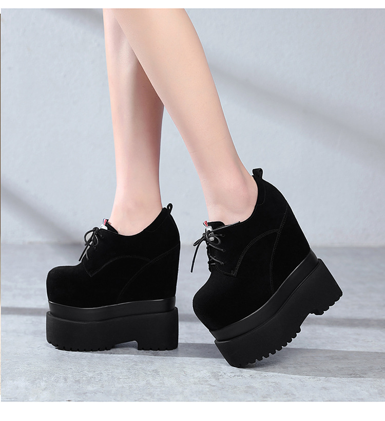 Giày cao gót nữ đế xuồng platform tăng chiều cao 18 cm — Màu đen chi tiết 2
