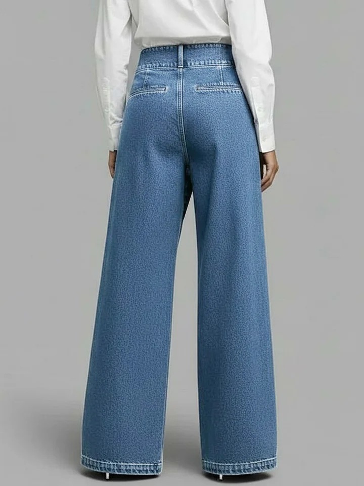 ​​Women's American Style High-Waisted Jeans - Trendy Stretch Denim Pants For Casual Wear​​_ecoleips.com