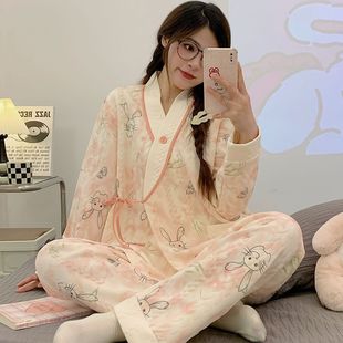 Maternal confinement clothing autumn and winter air lactation 11 seasons confinement new Chinese postpartum month spring and autumn cotton pregnant women pajamas