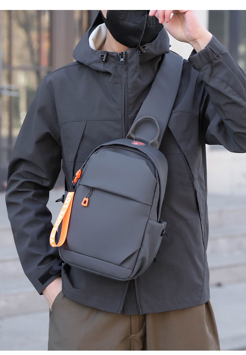 New men's chest bag, crossbody bag, fashionable small bag, cross-border multi-functional waist bag, water-resistant chest bag, outdoor sports Application Scenario