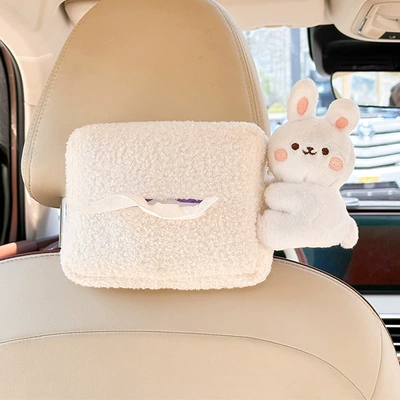 Car Tissue Box Creative Car tissue box/set - lambskin-tissue-box-papa-rabbit