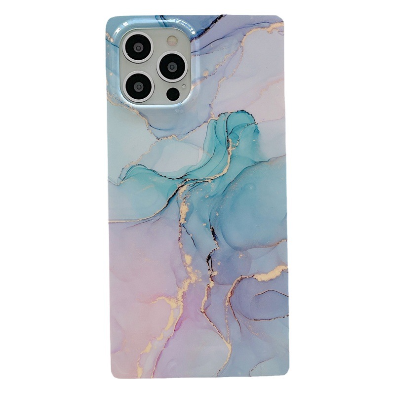 Borde recto cuadrado IMD para Apple 15PROMAX teléfono caso iphone14 mármol todo incluido cubierta protectora