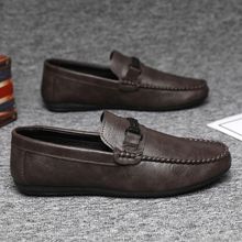 2025豆豆鞋男秋季韩版潮流一脚蹬男鞋社会男士休闲皮鞋英伦百搭鞋