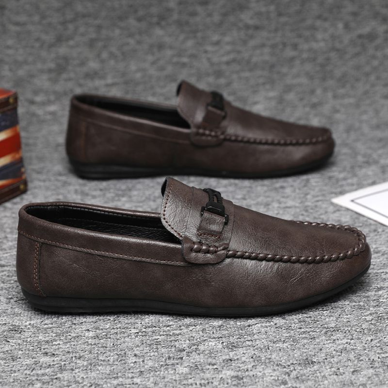 2025豆豆鞋男秋季韩版潮流一脚蹬男鞋社会男士休闲皮鞋英伦百搭鞋