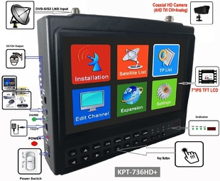 Satellite Finder Meter KPT-736HD AHD DVB-S2 HEVC H2.65