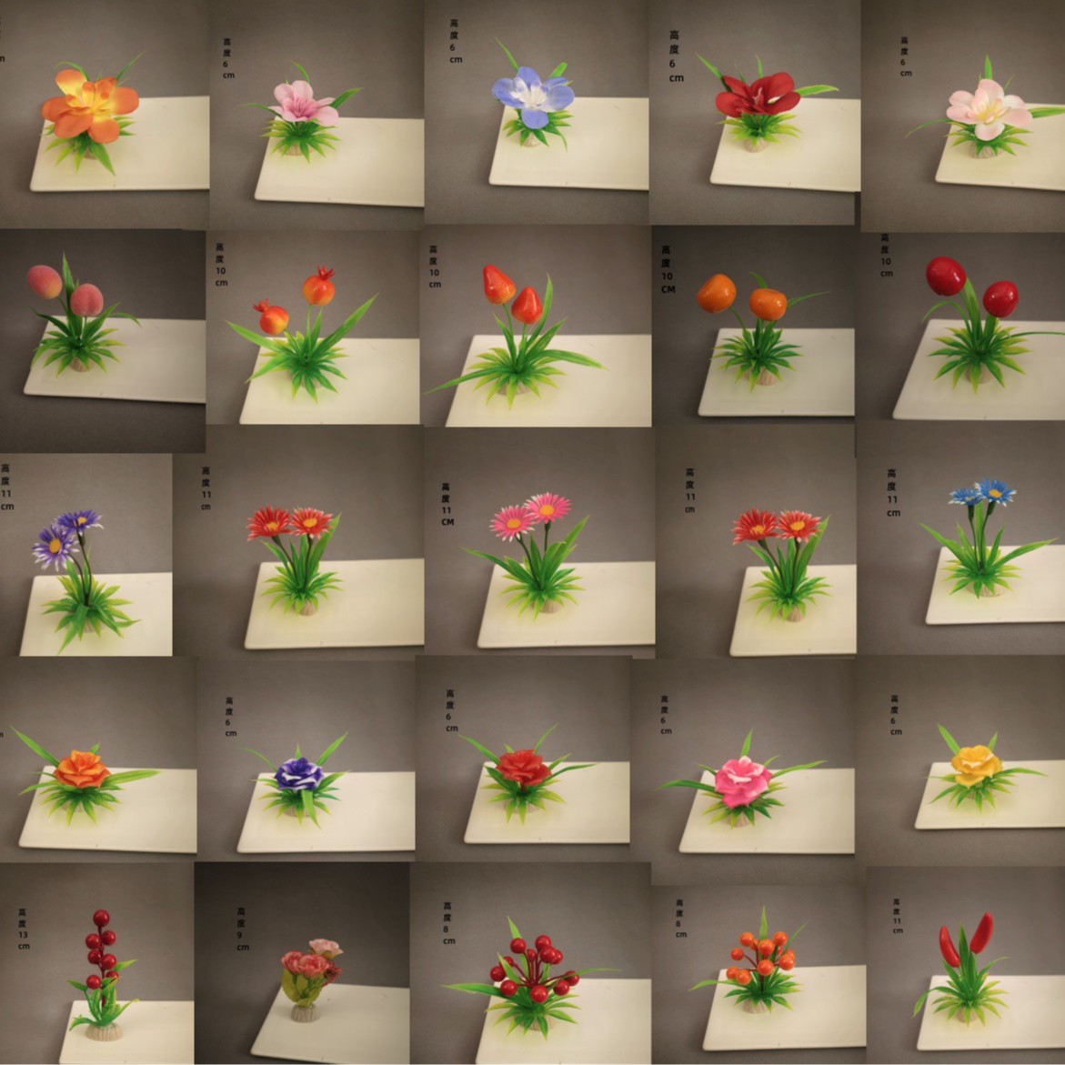 厂家直销摆盘花酒店餐饮厨房装盘凉菜点缀刺身冷盘摆件塑料假花