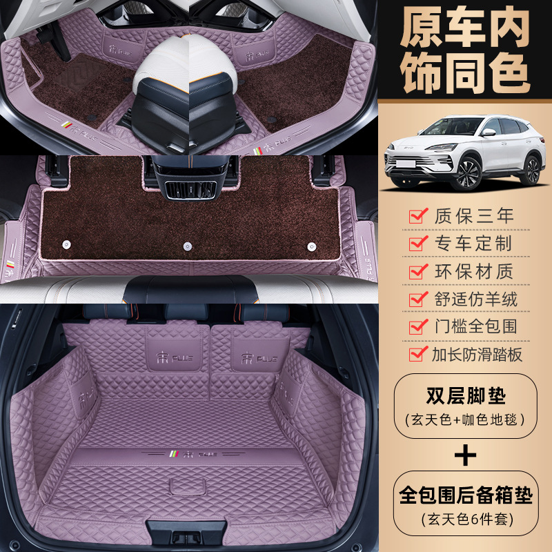 Champion | BYD Universal Foot Pad - double-layer-original-car-black-purple-carpet-full-coverage-trunk-mat
