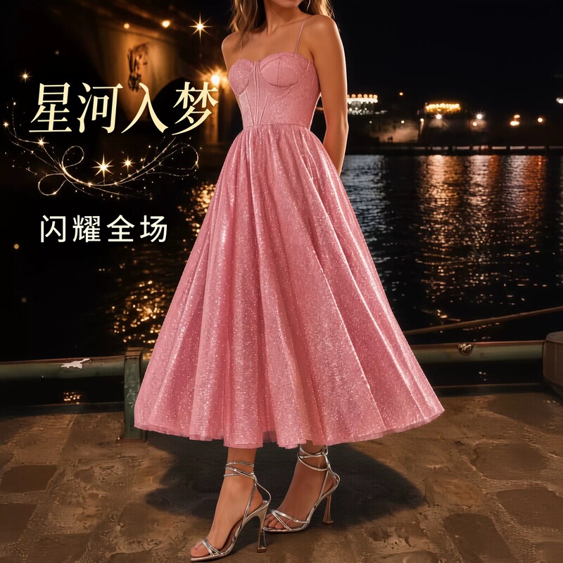 Elegant Long Ball Gown 2026 New Cross-Border Strapless Evening Dress for Parties and Banquets, Slimming Dress for Women Elegant Long Ball Gown 2026 New Cross-Border Strapless Evening Dress for Parties and Banquets, Slimming Dress for Women