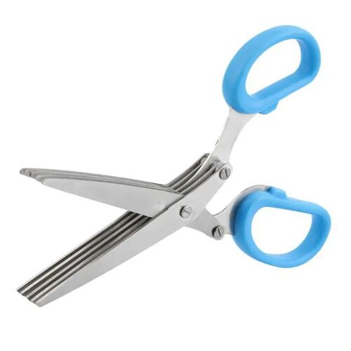 Multi-layer cutting green onion vegetable scissors five-layer office paper shredding scissors stainless steel material long-term stable supply
