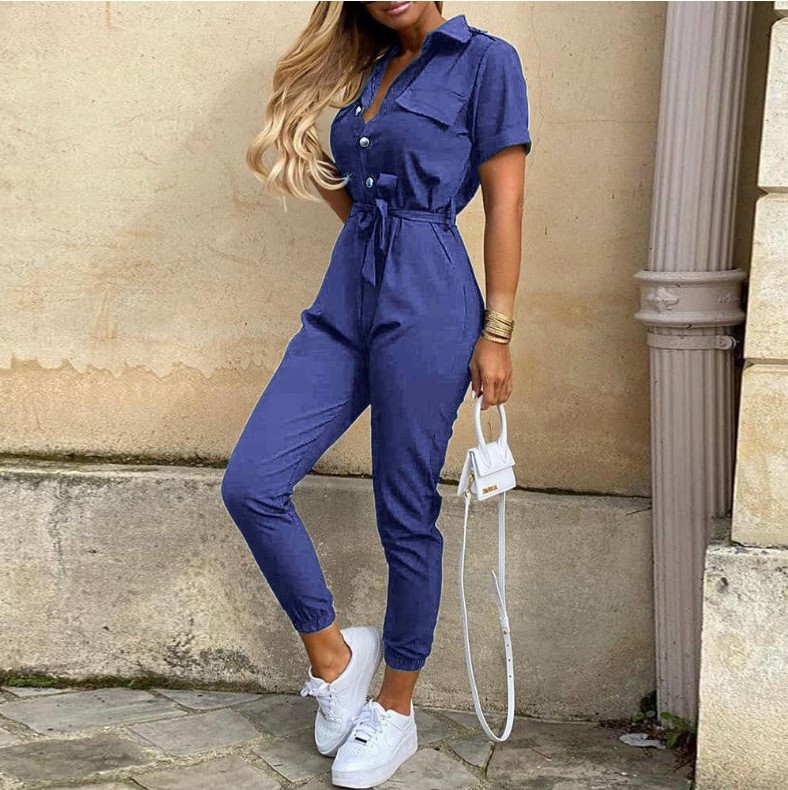 Collared Belted Jumpsuit detail