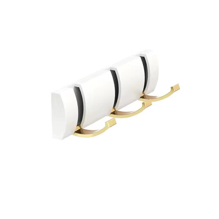 Gancho plegable invisible Gancho para perchero Estante de almacenamiento sin perforación Gancho para fila de toallas Arteque transfronterizo de comercio exterior Aluminio espacial