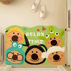 Cartoon New Style Corded Doormat for Bathroom Kitchen Bedroom Entryway Water Absorbent Doormat, Cute Corded Doormat