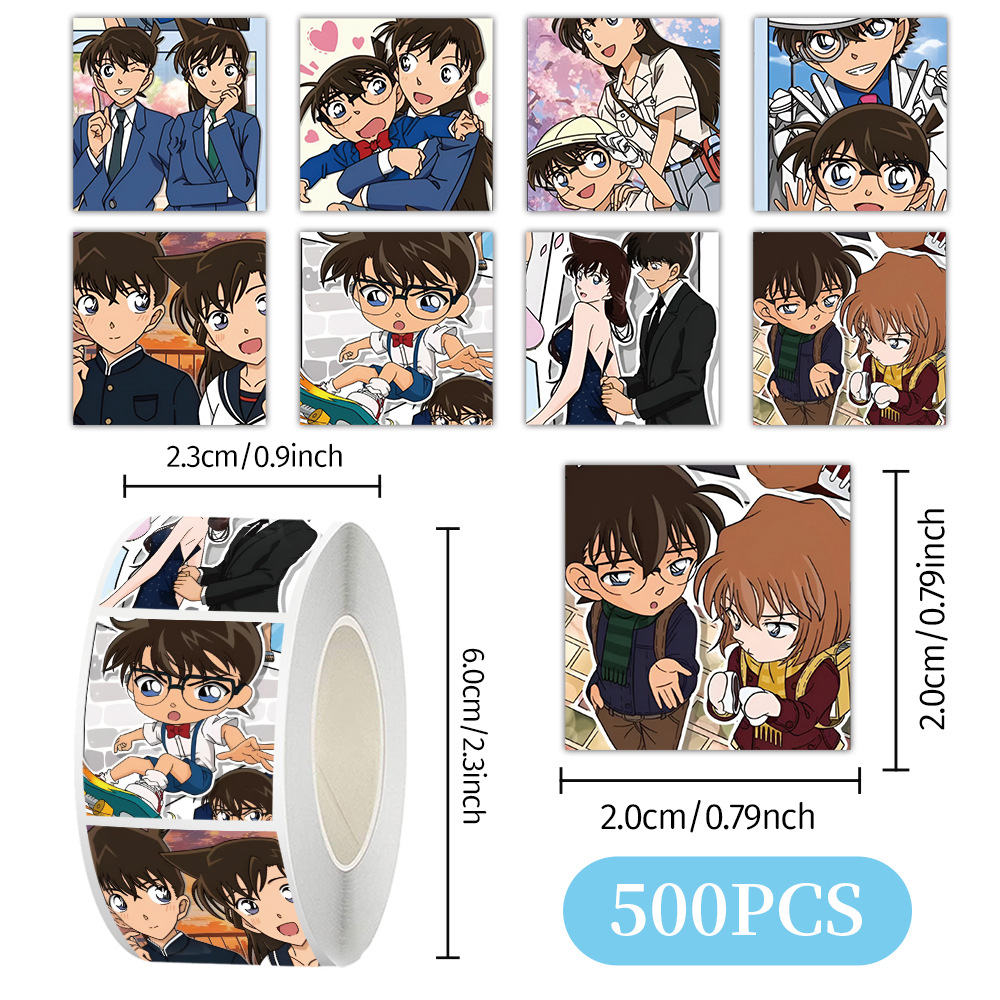 Cartoon animado pegatinas rodantes pegatinas seguras para niños no tóxicas materiales de contabilidad de mano decoración de caja de teléfono celular sellado cinta adhesiva