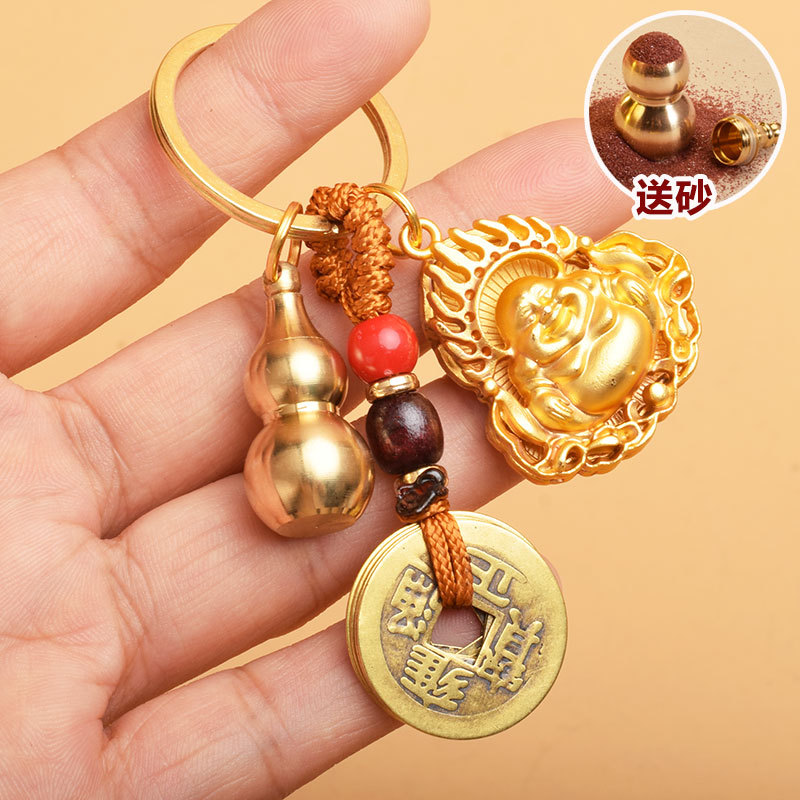 Keychain, protective amulet, lock with zipper, for luck