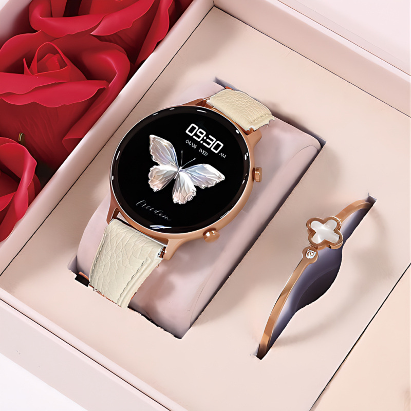[rose gift box] off-white belt with lychee pattern + free silicone belt - a valentine's day gift for your girlfriend and wife