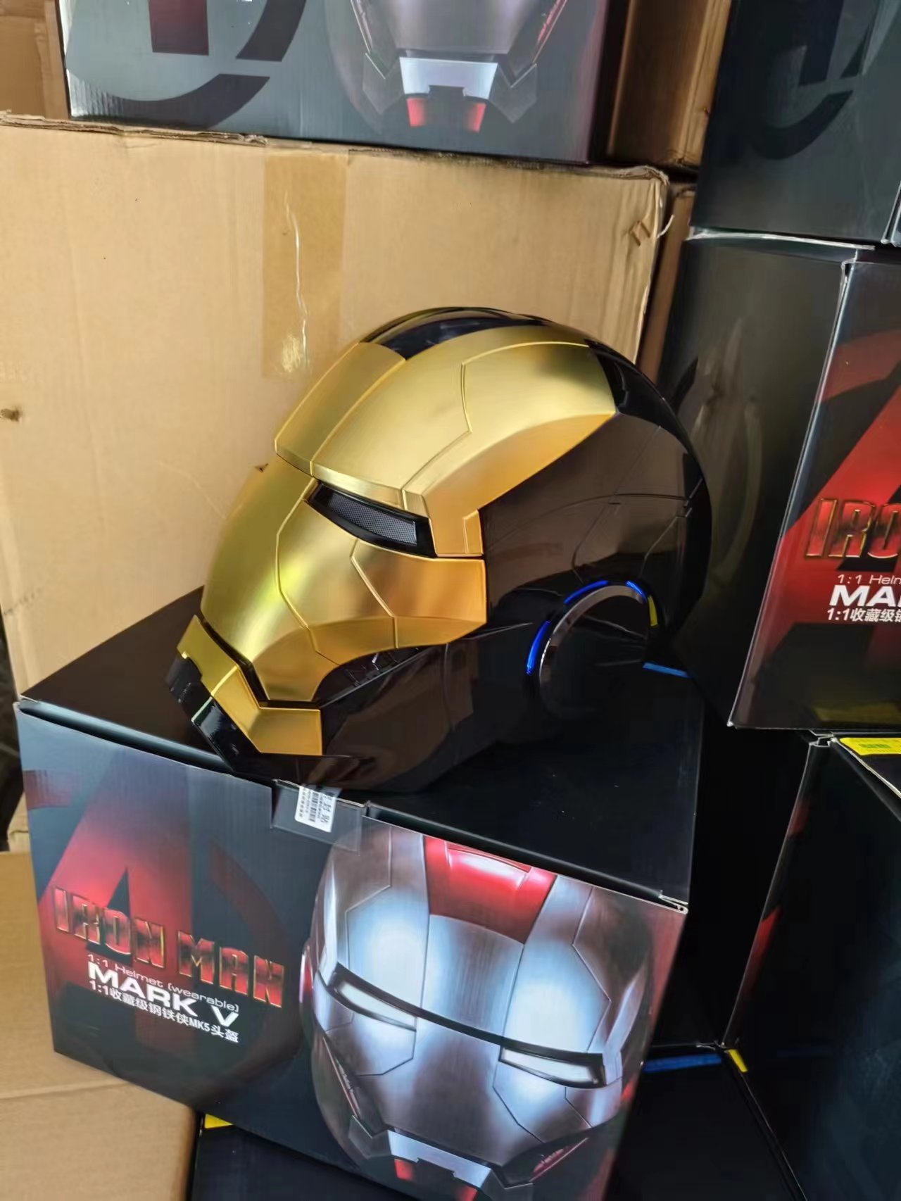2025 New Iron Man Helmet Black Gold/Silver Voice Control Mask