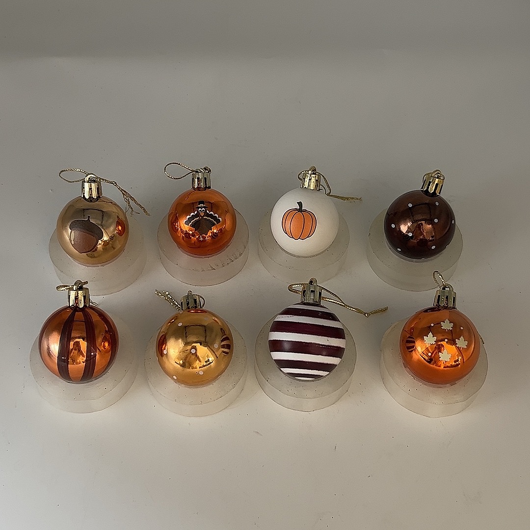 Inventario transfronterizo 4cm24 Día de Acción de Gracias galvanizado de plástico cuelga bola de Navidad de otoño