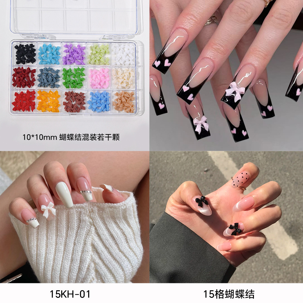 12 piezas de joyería de diamantes de manicura plana de fondo plano intermitente checo de diamantes de formas especiales joyería de mariposa de lentejuelas de uñas de perlas de todo fósforo